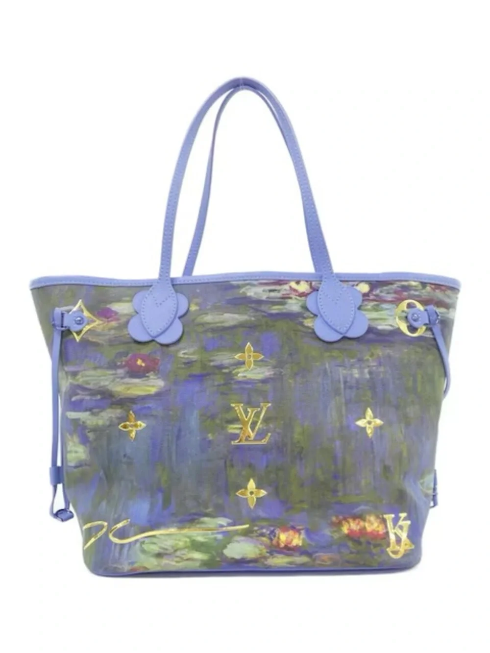 Louis Vuitton Monet Neverfull MM w/ Pouch Masters Collection Lillies Multicolor